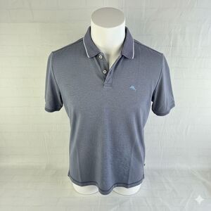 Tommy Bahama Polo Shirt Mens Large Blue Short Sleeve Golf Casual Shirt